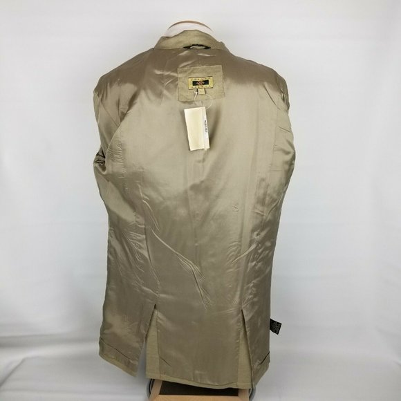New Jospeh Abboud Baja Mens Jacket Pure Linen Tan - Picture 9 of 12